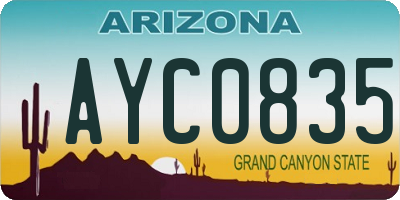 AZ license plate AYC0835
