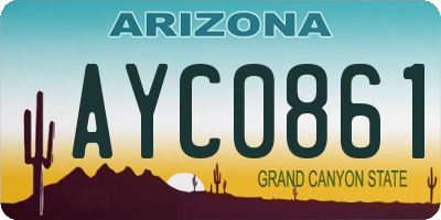 AZ license plate AYC0861