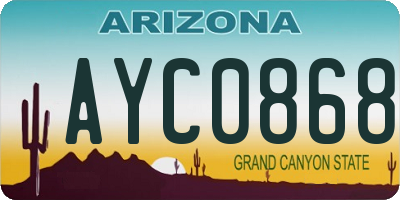 AZ license plate AYC0868