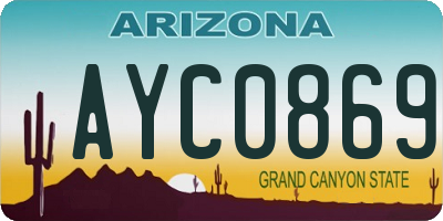 AZ license plate AYC0869