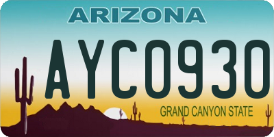 AZ license plate AYC0930