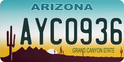 AZ license plate AYC0936