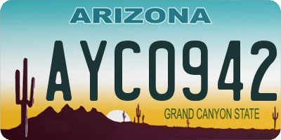 AZ license plate AYC0942