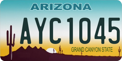 AZ license plate AYC1045