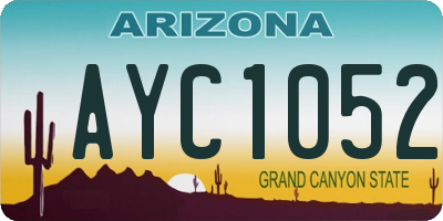 AZ license plate AYC1052