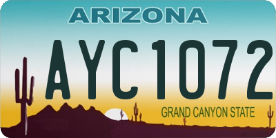 AZ license plate AYC1072