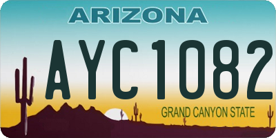 AZ license plate AYC1082
