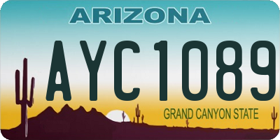 AZ license plate AYC1089