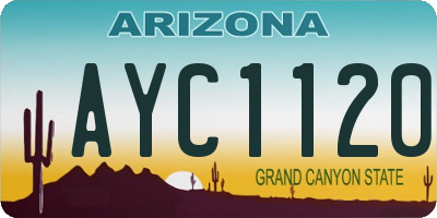AZ license plate AYC1120