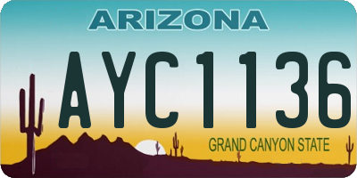 AZ license plate AYC1136