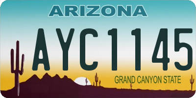 AZ license plate AYC1145