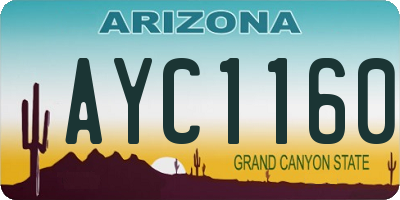 AZ license plate AYC1160
