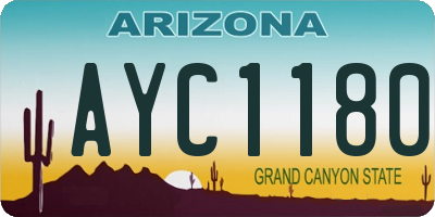 AZ license plate AYC1180