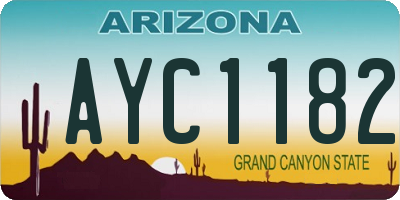 AZ license plate AYC1182