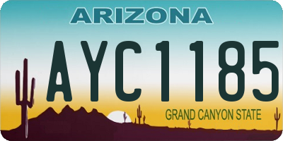 AZ license plate AYC1185