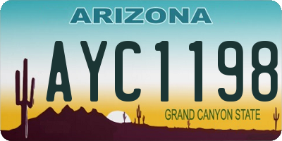 AZ license plate AYC1198