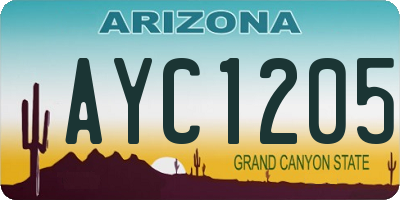 AZ license plate AYC1205