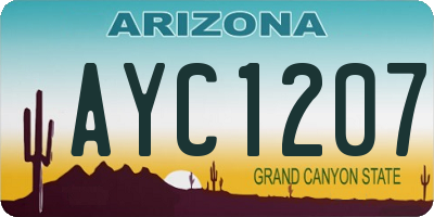 AZ license plate AYC1207