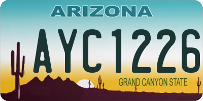 AZ license plate AYC1226
