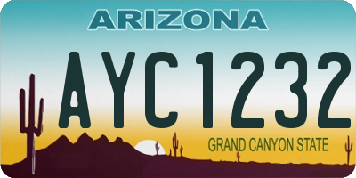 AZ license plate AYC1232