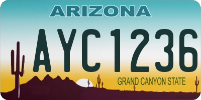 AZ license plate AYC1236