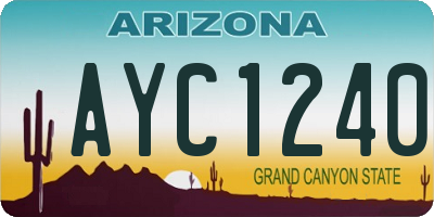 AZ license plate AYC1240