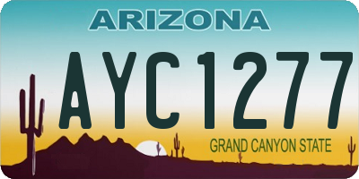 AZ license plate AYC1277