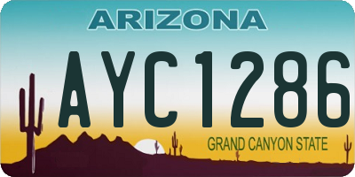 AZ license plate AYC1286