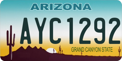AZ license plate AYC1292