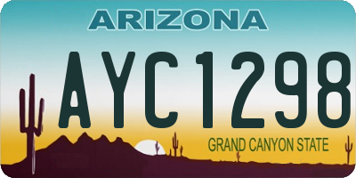 AZ license plate AYC1298