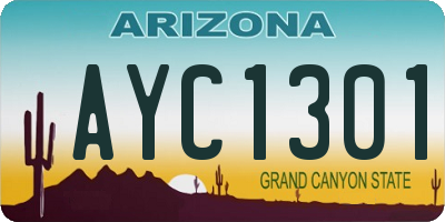 AZ license plate AYC1301