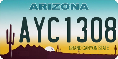 AZ license plate AYC1308