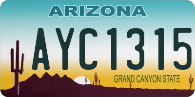 AZ license plate AYC1315