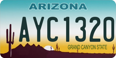 AZ license plate AYC1320