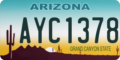 AZ license plate AYC1378