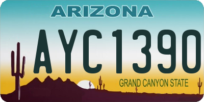 AZ license plate AYC1390