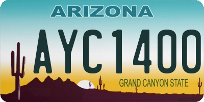 AZ license plate AYC1400