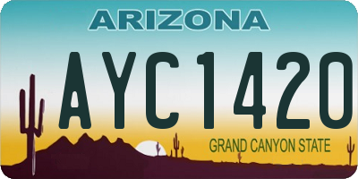 AZ license plate AYC1420