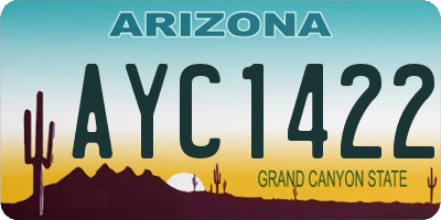 AZ license plate AYC1422