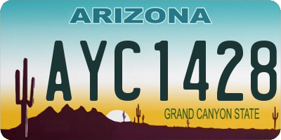 AZ license plate AYC1428