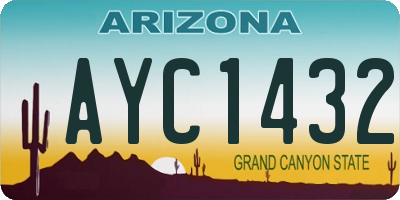 AZ license plate AYC1432