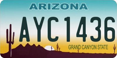 AZ license plate AYC1436