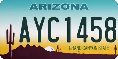 AZ license plate AYC1458