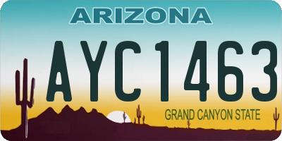 AZ license plate AYC1463