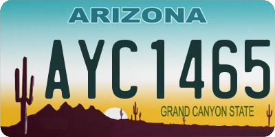 AZ license plate AYC1465