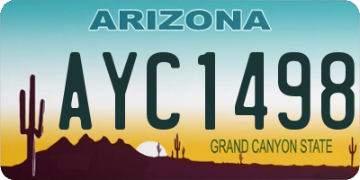 AZ license plate AYC1498