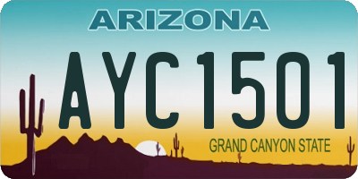 AZ license plate AYC1501