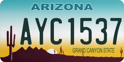 AZ license plate AYC1537