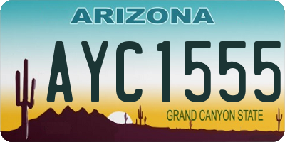 AZ license plate AYC1555