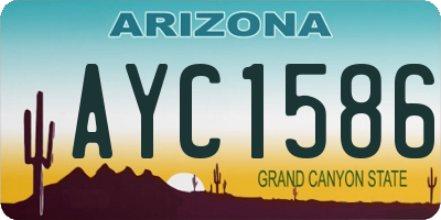 AZ license plate AYC1586